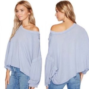 Oversized balloon sleeve crop top